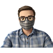 mysterious boy in plaid attire sticker