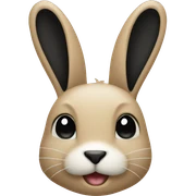 A beige  rabbit with black tâches Pls  sticker