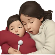 cozy child with closed eyes sticker