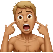 guy holding neck screaming sticker