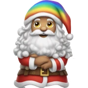 santa claus rainbow sticker