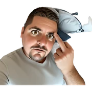 male portrait with facial hair sticker