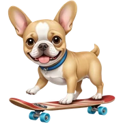 French bull dog riding a skateboard sticker