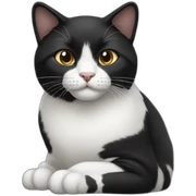 Black White cat sticker