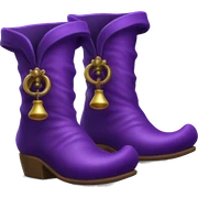 Realistic isolated royal purple elf boots with bells. sticker
