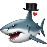Shark with a top hat sticker