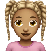 Light skin girl with braids sticker