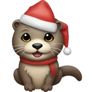 Christmas otter sticker