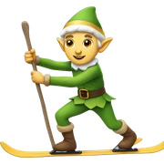 elf skiiing  sticker