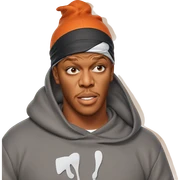 hooded boy on orange background sticker