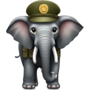 elefant as a soldier sticker