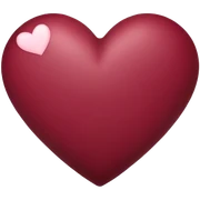 Burgundy love heart sticker