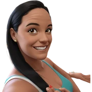 smiling girl with black hair sticker