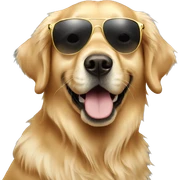 Golden Retriever with sunglasses  sticker