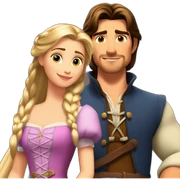 Rapunzel and Flynn Rider chilling sticker