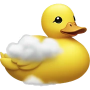 Yellow duck in a cloud  sticker