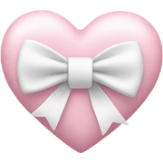 Pastel pink heart with white bow sticker