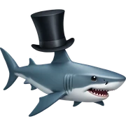 Shark with a top hat sticker