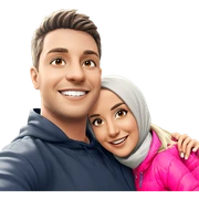 smiling girl and boy outdoors sticker
