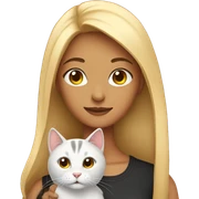 Girl with her cat  sticker