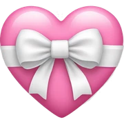 Pink heart with white bow  sticker