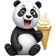 Panda eating ice cream sticker