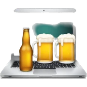 laptop with beer sticker