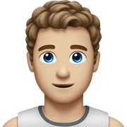 Man with brown hair and blue eyes sticker