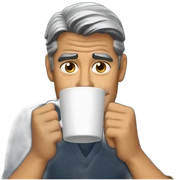 George Clooney crying with coffee sticker