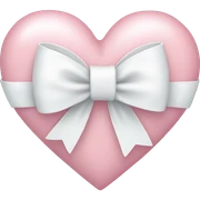 Pastel pink heart with white bow sticker