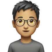 little asian boy with glassrs sticker
