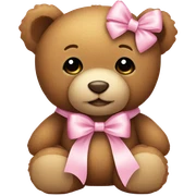 teddy bear with pastel pink bow sticker