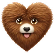 Brown fur heart sticker
