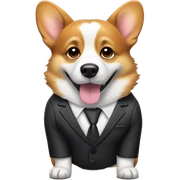 corgi with suit sticker