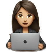 Brunette girl+laptop+coffee sticker