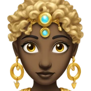 Divine goddess with golden jewelry and eyes that show a portal to space sticker