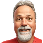 old man in red shirt sticker