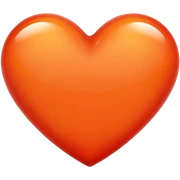 Red-orange heart sticker