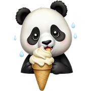 Panda eating ice cream sticker