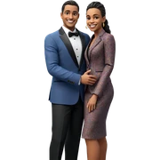 smiling couple in formal attire sticker