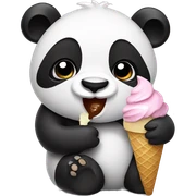 Panda eating ice cream sticker