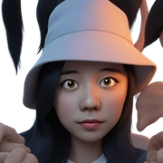 girl in hat portrait sticker