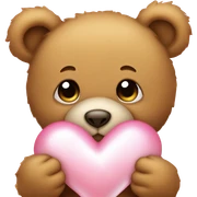 light brown teddy bear holding a light pink love heart  sticker