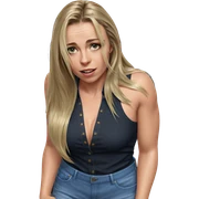 blonde girl in denim jeans sticker