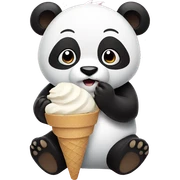 Panda eating ice cream sticker