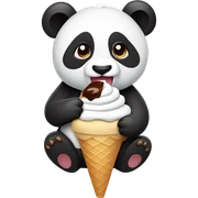 Panda eating ice cream sticker