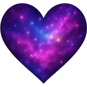 Isolate the heart with a cosmic nebula effect, no background, in a gpt-image style. sticker