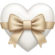 white heart with beige bow sticker