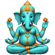 Turquoise skin’ Ganesh meditating sticker