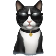 Tuxedo cat wearing sunglasses  sticker